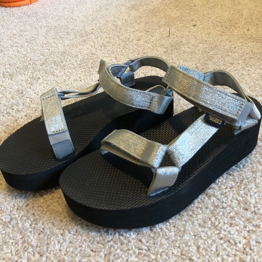 Metallic Teva Platform Sandals